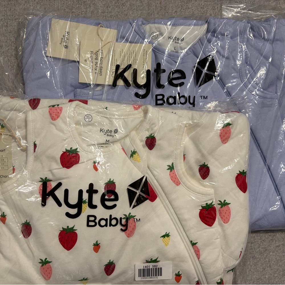 Kyte BABY 1.0 Tog Sleepsacks - Strawberry (M) and Lilac (L)